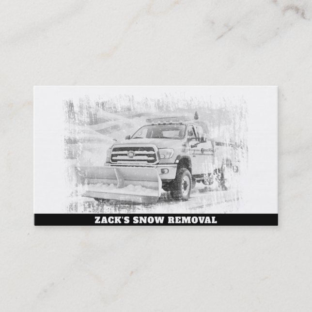 *~* Snow Removal Truck AP74 Blizzard Business Card (Front)