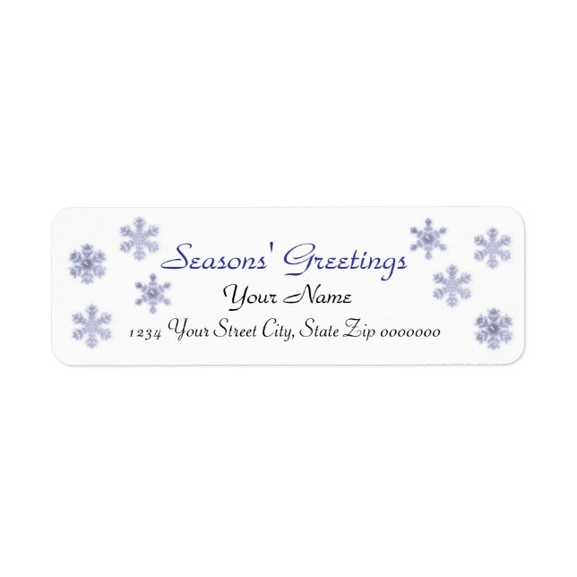 Snow Return Adderss Label (Front)