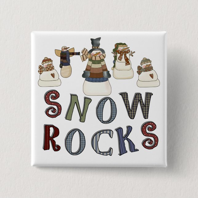 Snow Rocks  T-shirts and Gifts 15 Cm Square Badge (Front)