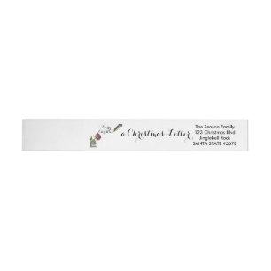 Snow rose Merry Christmas Wraparound Address Label