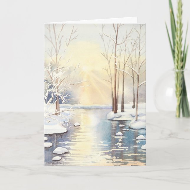 Snow scene Christmas card (Front)