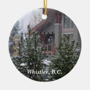 Snow Scene in Whistler, B.C. Ceramic Tree Decoration