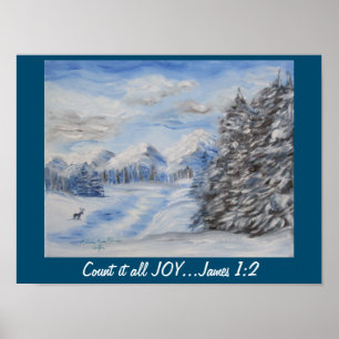 Snow Scene Scripture Poster