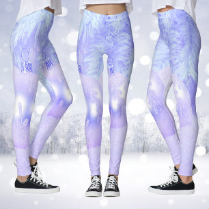 Snow Scene with Ornaments and Blue Tint Snow Leggings