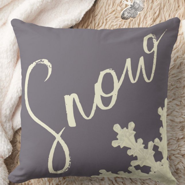 Snow script sugarplum purple butter cream elegant cushion (Creator Uploaded)