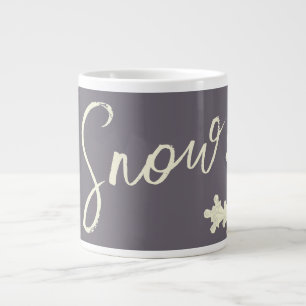 Snow script sugarplum purple butter cream elegant large coffee mug