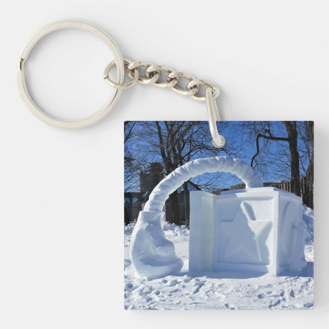Snow Sculpture, Quebec, Canada Key Ring (Front)