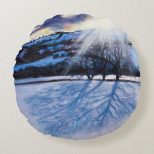 Snow Shadows 2009 Round Cushion