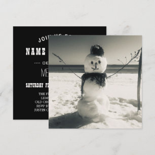 snow shore snowman invitation