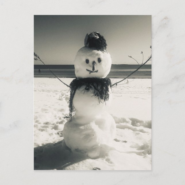snow shore snowman postcard (Front)