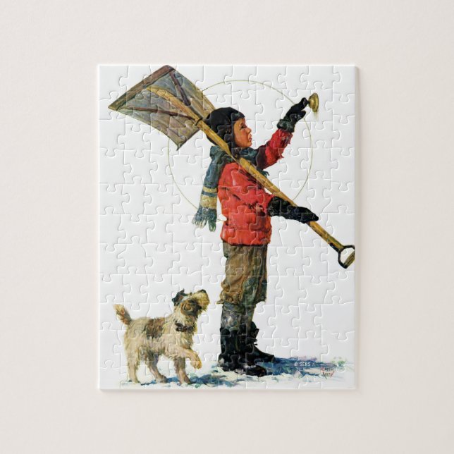 Snow Shoveler Jigsaw Puzzle (Vertical)