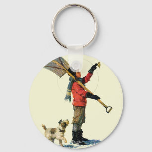 Snow Shoveler Key Ring