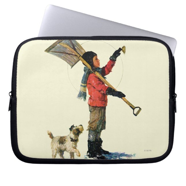 Snow Shoveler Laptop Sleeve (Front)