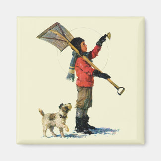 Snow Shoveler Magnet