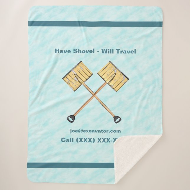 Snow Shoveling Business Sherpa Blanket (Front)