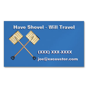Snow Shoveling Magnetic Business Card