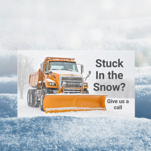 Snow Shoveling Removal Truck Modern Company Business Card