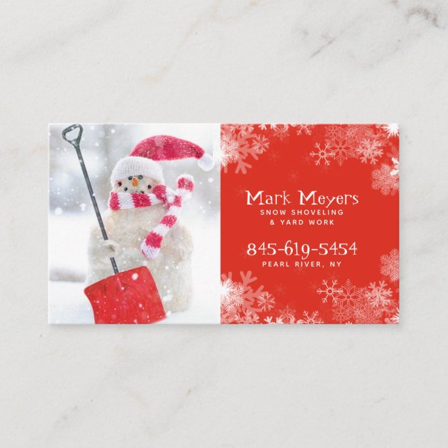 Snow Shoveling Small Business Hustle  Card (Front)