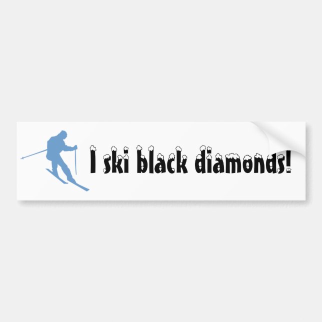 Snow Ski Bumper Sticker (Front)