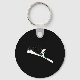 Snow ski dad funny winter sports skis skiing key ring