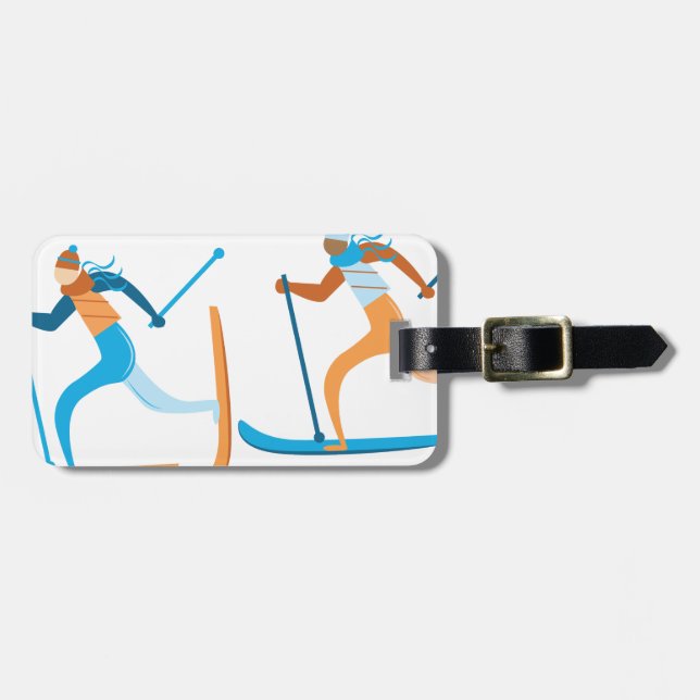 Snow Ski Luggage Tag (Front Horizontal)