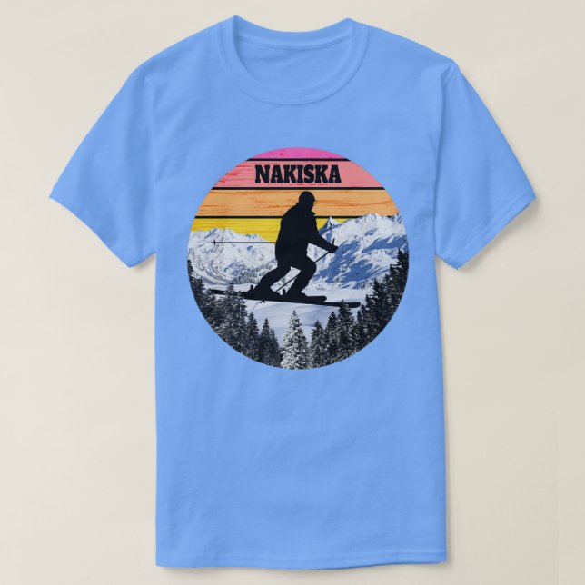 Snow Ski Nakiska Skiing Fields Canada T-Shirt (Design Front)