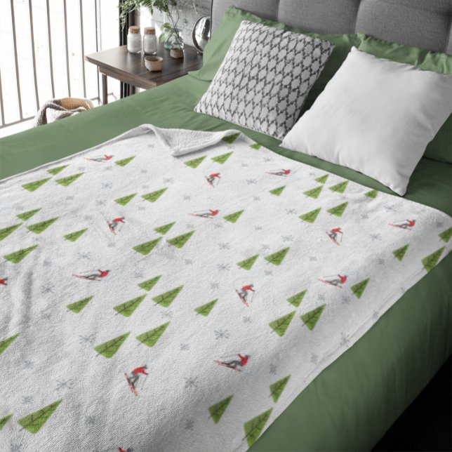 Snow Ski Pattern  Fleece Blanket (Creator Uploaded)