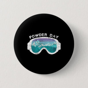 Snow Ski Powder Day Snowboarding Mountain Sport  6 Cm Round Badge