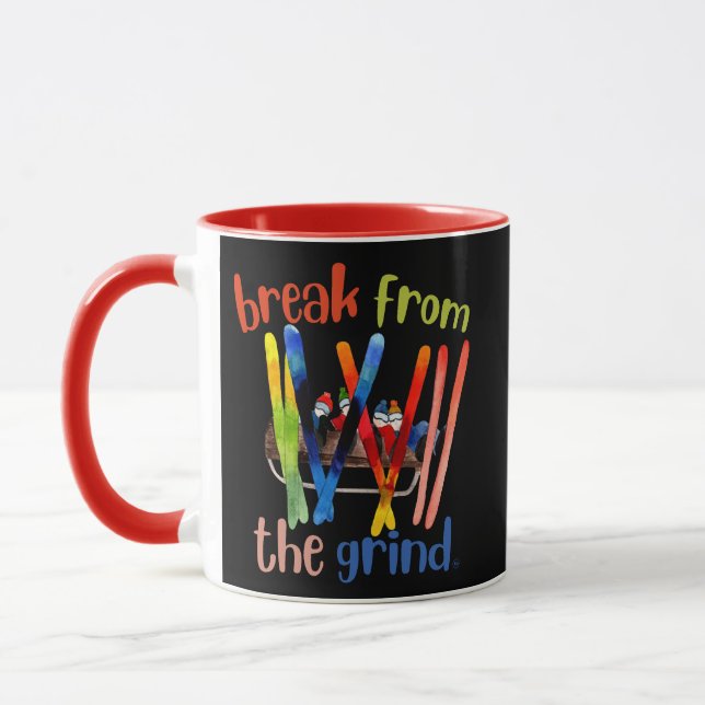 Snow Skiers Coffee Mug (Left)