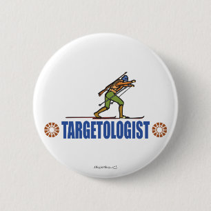 Snow Skiing Biathlon 6 Cm Round Badge
