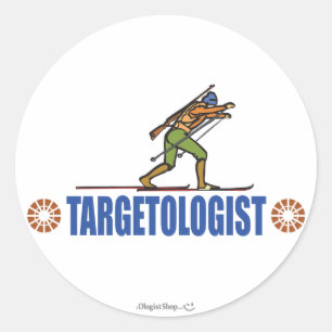 Snow Skiing Biathlon Classic Round Sticker