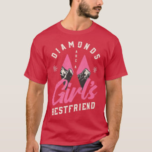 Snow Skiing Women's Diamond Girl's Best Friend Win T-Shirt
