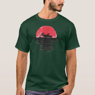 Snow Sled Japanese Sunset Retro Red T-Shirt