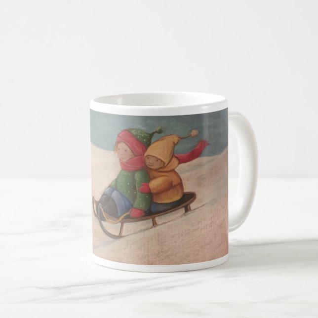 Snow Sledding Coffee Mug (Front Right)