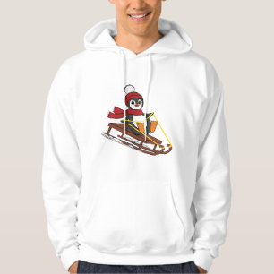 Snow Sledding Penguin Cute Animals Winter Hoodie
