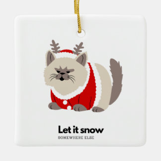 Snow Somewhere Else Ceramic Ornament