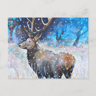 Snow Stag Postcard