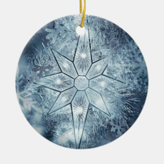 Snow star ceramic tree decoration