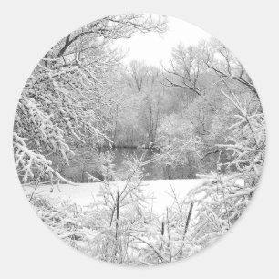 Snow Storm Classic Round Sticker