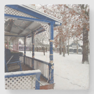 Snow Storm in Cottage City - Martha's Vineyard Stone Coaster