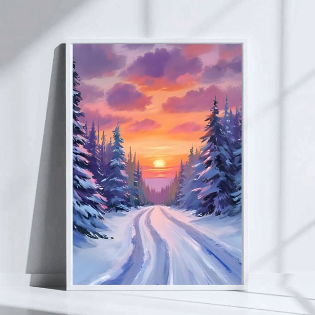 Snow Sunset | Winter Mountain Landscape Poster (Creator Uploaded)