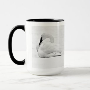 Snow Swans Black and White Mug