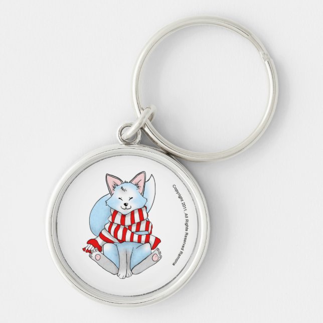 Snow the Winter Fox Keychain (Front)