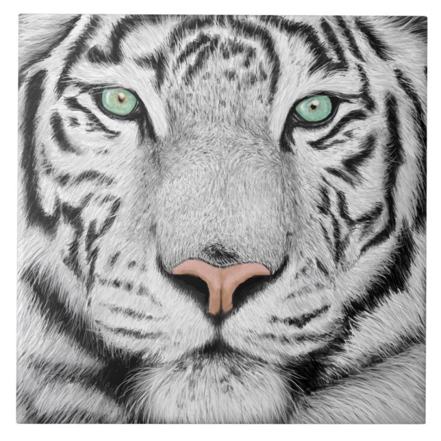 Snow Tiger Face Tile (Front)