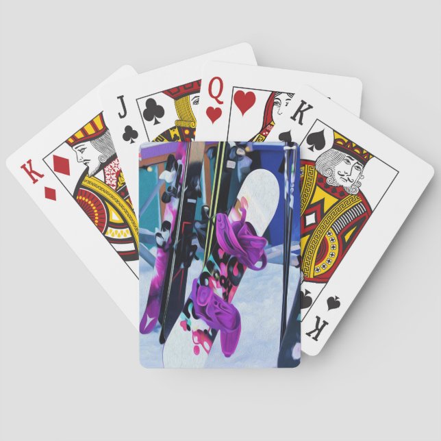 Snow Time - Snowboards and Skis Playing Cards (Back)