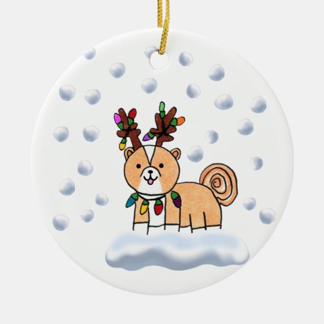 Snow Time with Pupeye Tree Ornament  (Front)
