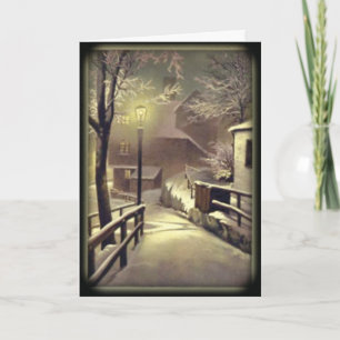 Snow Town Custom Greetings Card