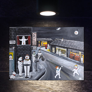 Snow Town Painting by Alfred Fox Canvas Print