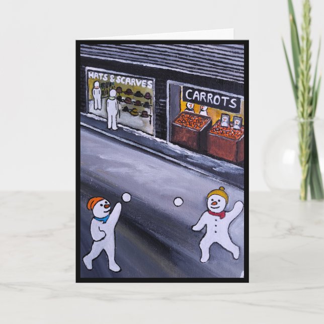 Snow Town Painting by Alfred Fox Card (Front)