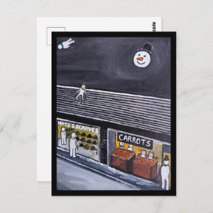 Snow Town Painting by Alfred Fox Postcard